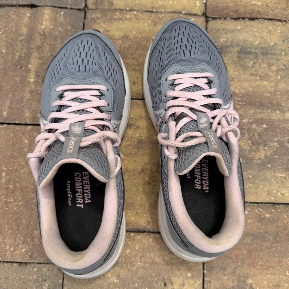 Asics Gel-Excite 7 Womens Running Shoes Grey Pink Size 7‎